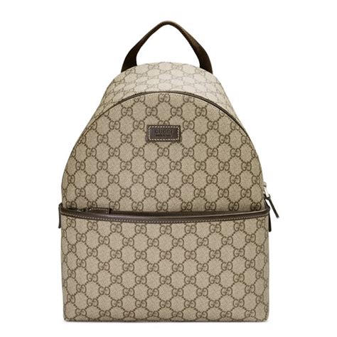 Children's GG backpack in beige and ebony Supreme 